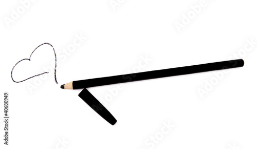 Bilde på lerret Black eye liner pencil with heart