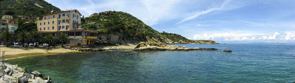 Panoramic view of Emerald Coast in Sardinia
