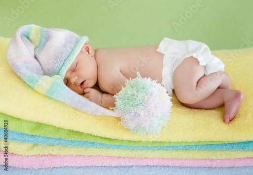 newborn baby girl weared ca...