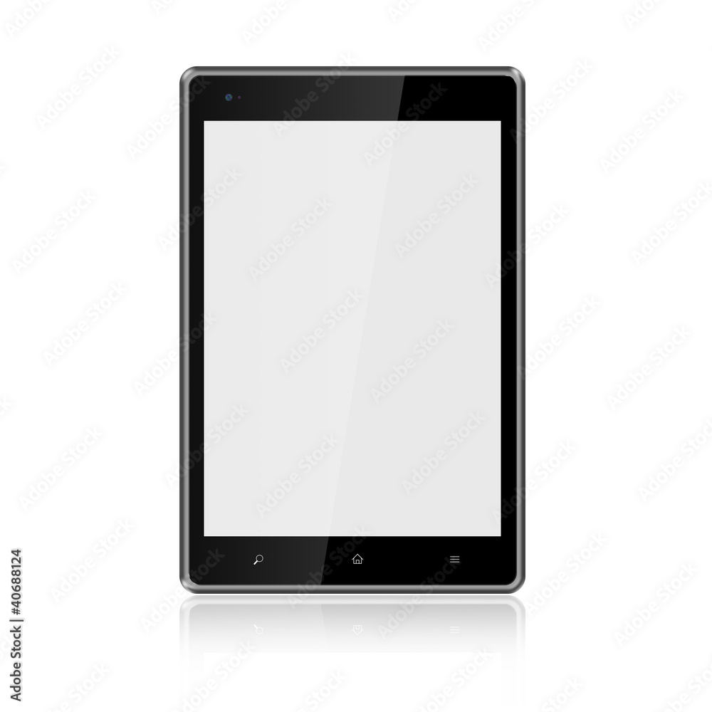 Tablet computer with blank screen on white background,Included c Tablet computer with blank screen on white background,Included c