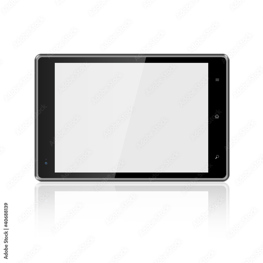 Tablet computer with blank screen on white background,Included c Tablet computer with blank screen on white background,Included c