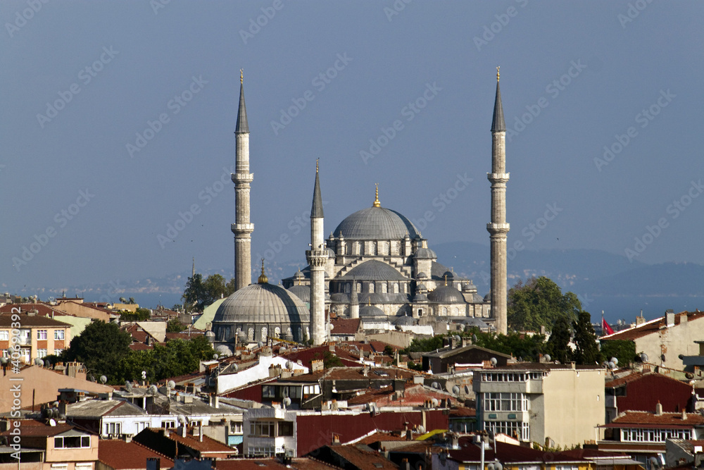 Obraz premium Mosque with minarets in Istanbul, Turkey