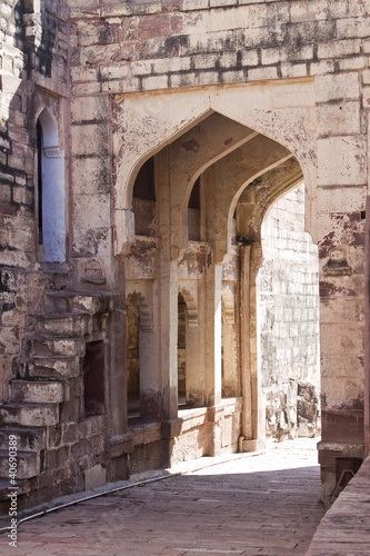 Gate to Meherangarh Fort and its palace in Jodhpur