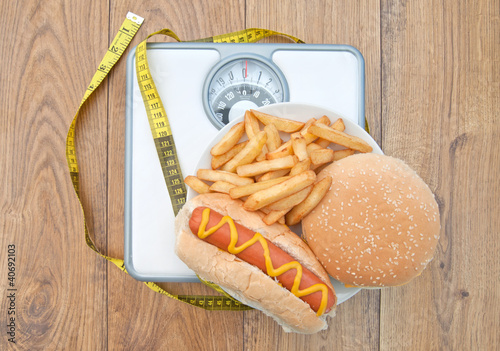 Weighing scales bad diet