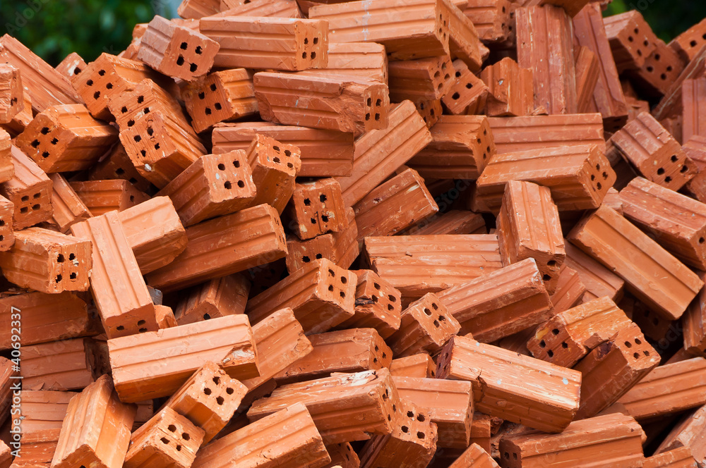 Pile of red bricks Pile of red bricks