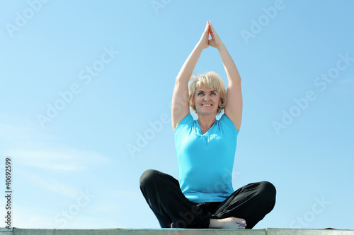 Portrait of a senior woman doing yoga