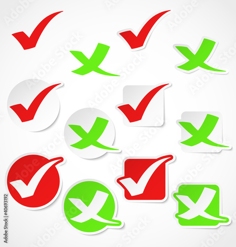 Vector check mark stickers