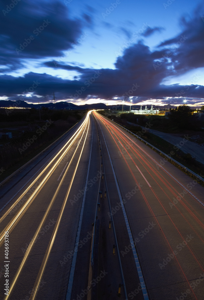 Fototapeta premium Highway light tails