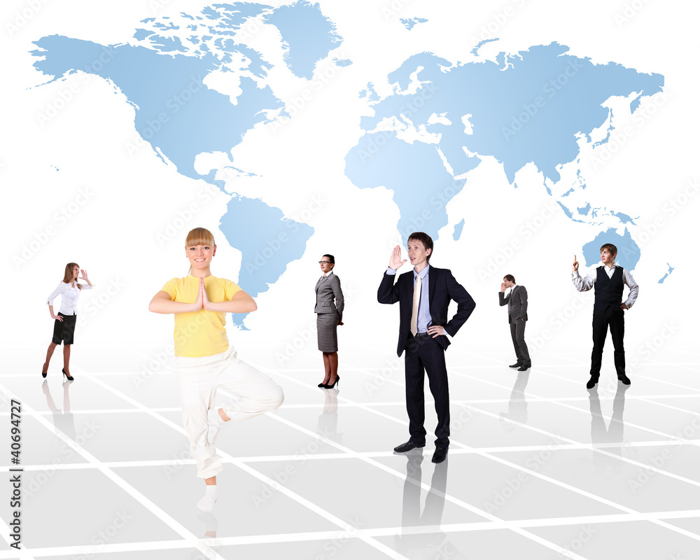 World map and social network World map and social network