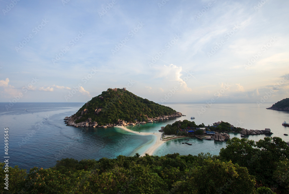 Fototapeta premium bird eyes view from mountain at nangyaun island
