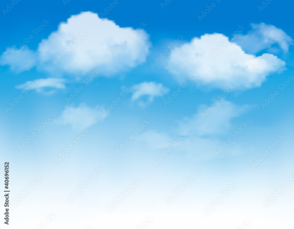 White clouds in a blue sky. Sky background. Vector - obrazy, fototapety, plakaty 