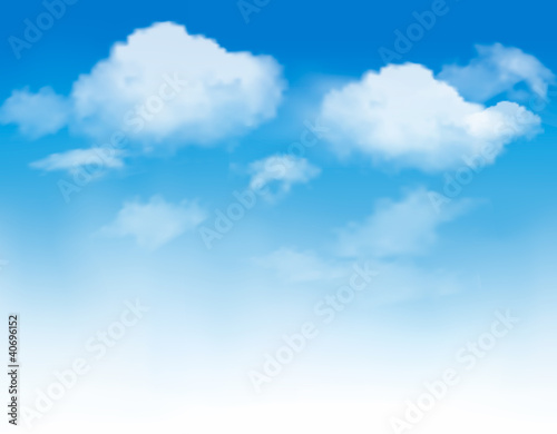 White clouds in a blue sky. Sky background. Vector