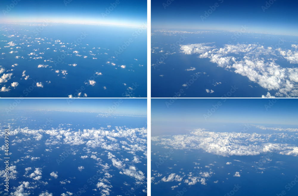 Clouds and blue sky seen from plane