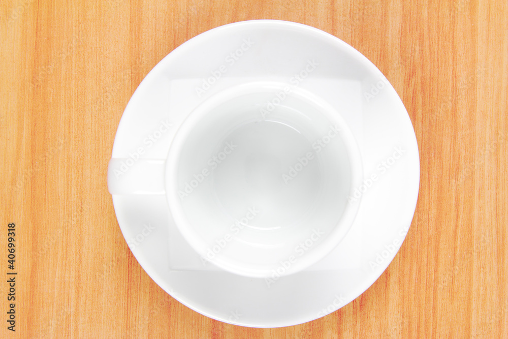 Empty of coffee cup on wood Empty of coffee cup on wood