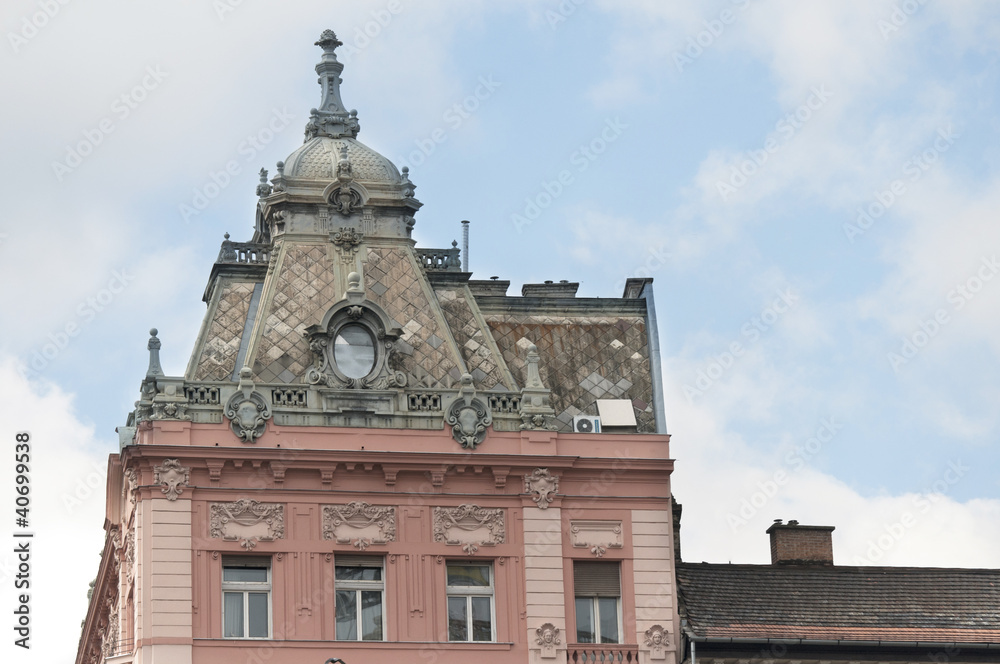 Baroque style building in Budapest Hungary