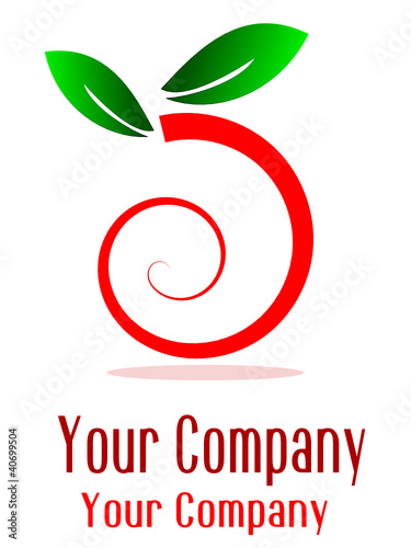 Logo snail, organic food (vector)