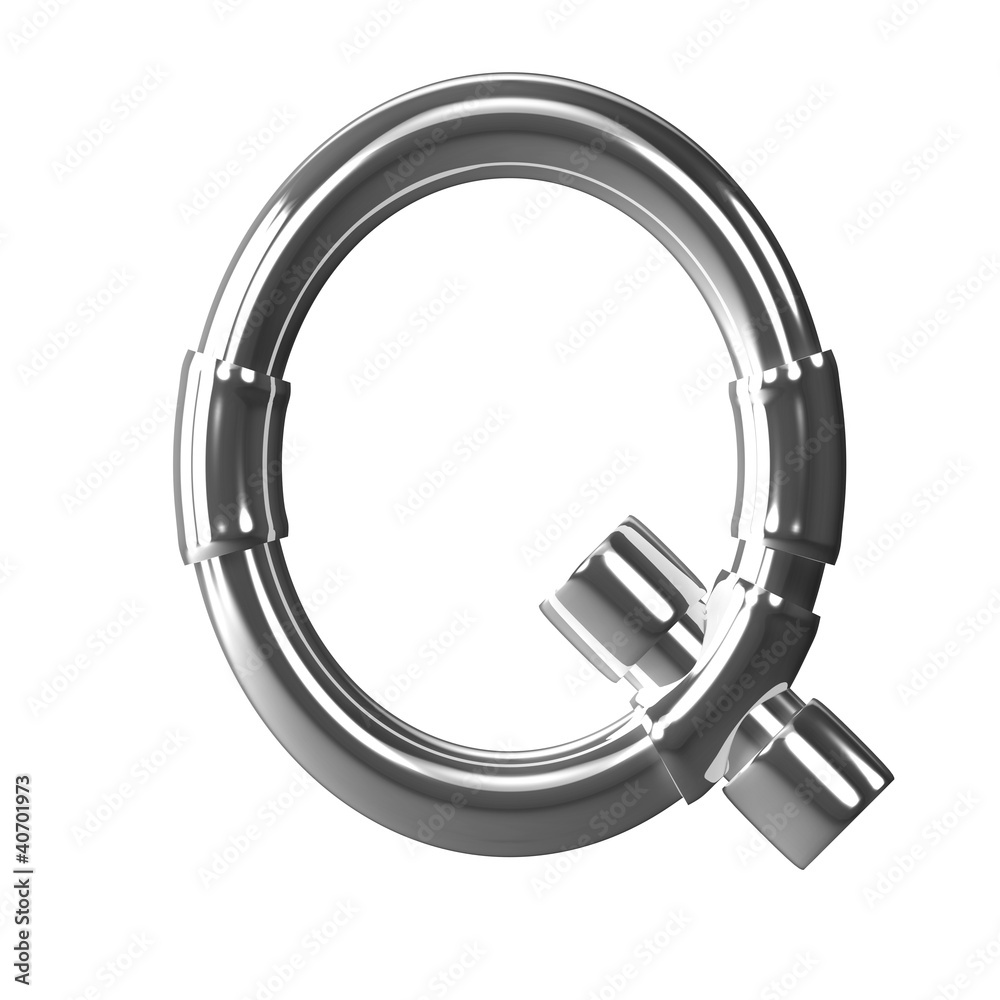 3d Silver Pipe Letter Q 3d Silver Pipe Letter Q