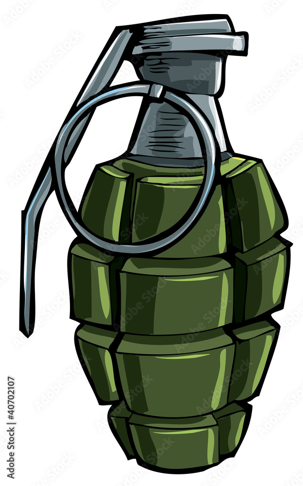 Cartoon drawing of a hand grenade Cartoon drawing of a hand grenade