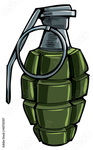 Cartoon drawing of a hand grenade photo