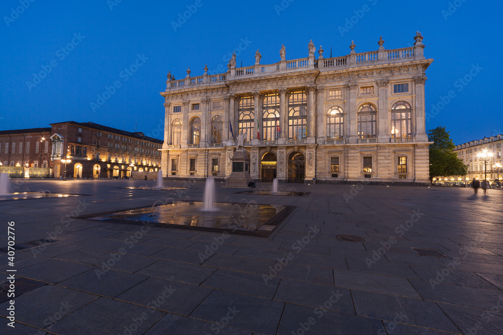 Palazzo Madama al tramonto, Torino, Piemonte (Italia)