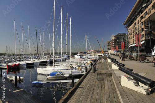 Yachts in the Marina at Aker Brygge Oslo Norway