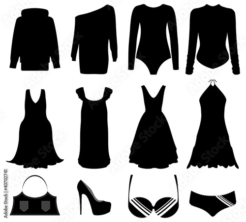 illustration of special black woman clothes and accessories