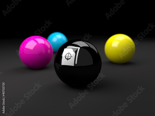 Couleurs primaires boules feuille croix de coupe photo