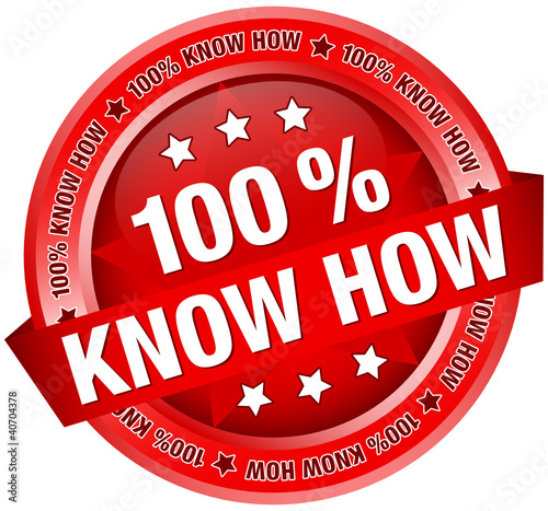 Button Banner "100 % Know How" rot