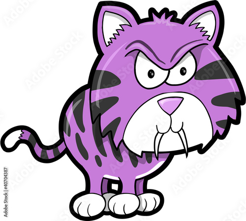 Tough Mean Tiger Animal Vector Illustration Art