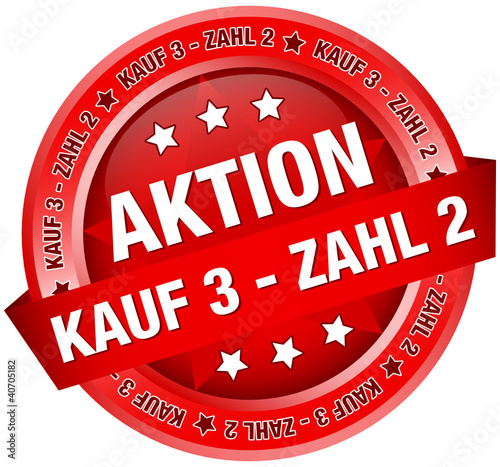Button Banner "Aktion - Kauf 3 - Zahl 2" rot