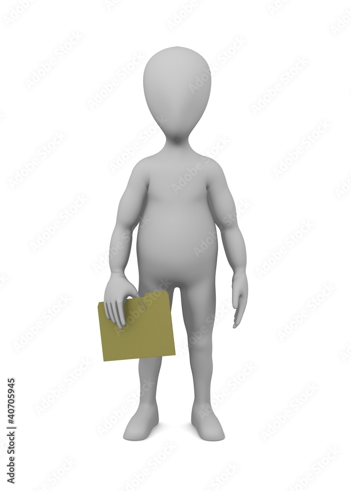 3d render of cartoon character with office files 3d render of cartoon character with office files