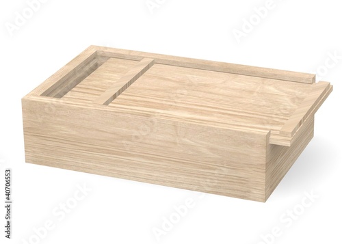 3d render of wooden box © bescec