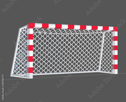 Soccer goal with rectangle goalposts.
