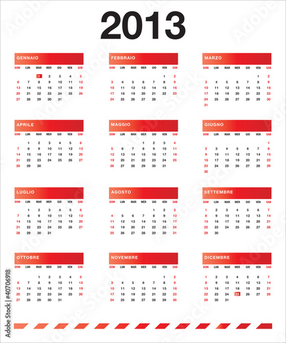 Calendario rosso 2013 IT