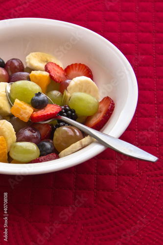 Fruit in a White Bowl