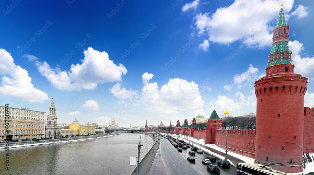 View of the Kremlin Embankment.Moscow