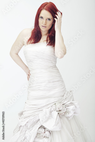 young red haired beautiful bride