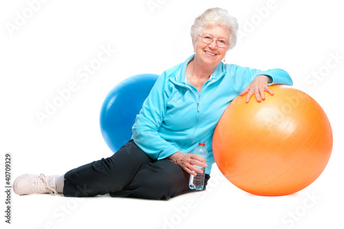 senior woman in gym