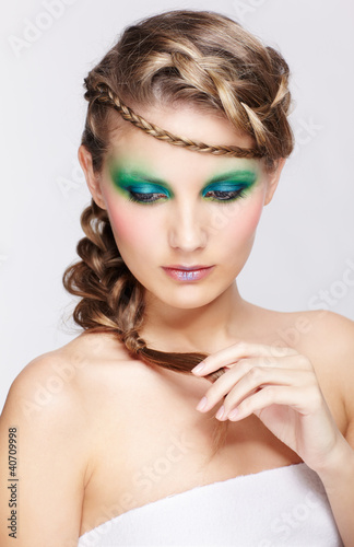 woman with creative hairdo