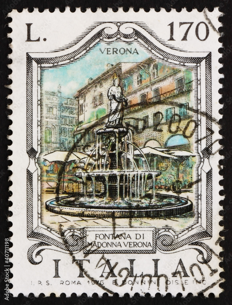 Postage stamp Italy 1976 Madonna Fountain, Verona
