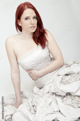 young red haired beautiful bride