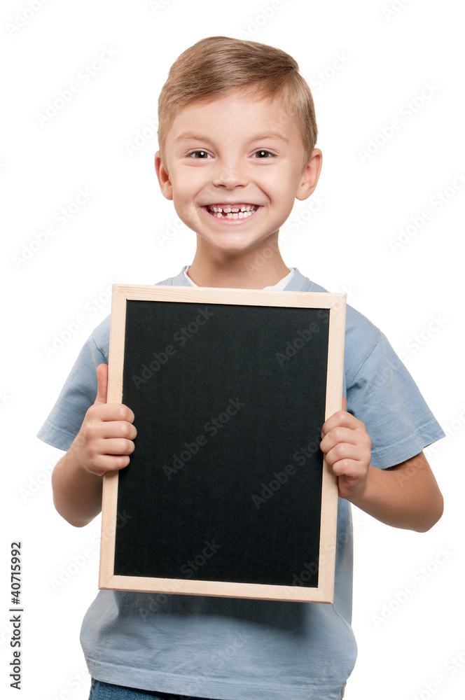Boy with blackboard Boy with blackboard
