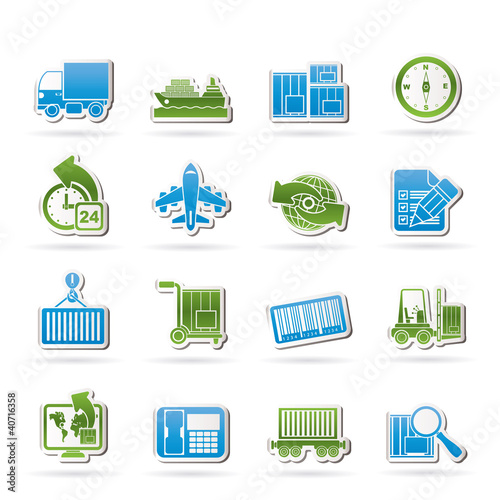 shipping and logistics icons - vector icon set