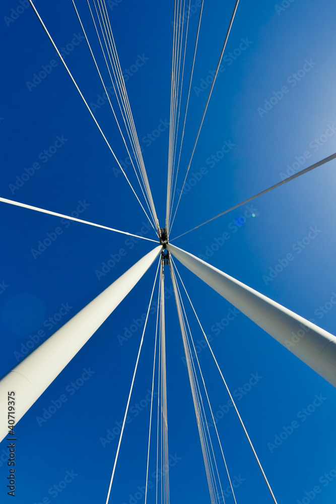 London Hungerford bridge detail at blue sky background London Hungerford bridge detail at blue sky background