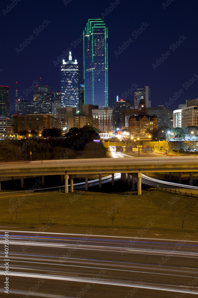 Downtown Dallas Texas at night