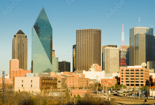 Buildings and Skyline of Downtown Dallas Texas