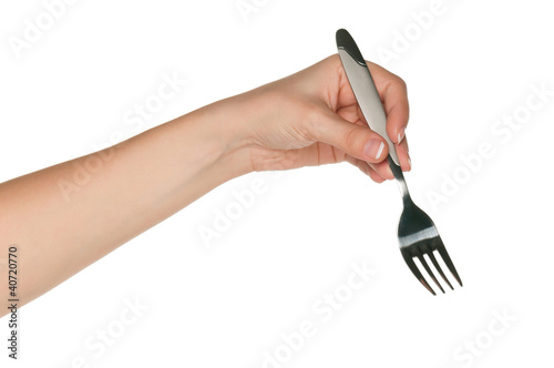 Hand with fork