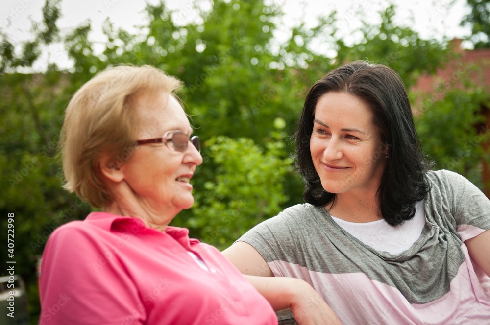 Outdoors talking - women