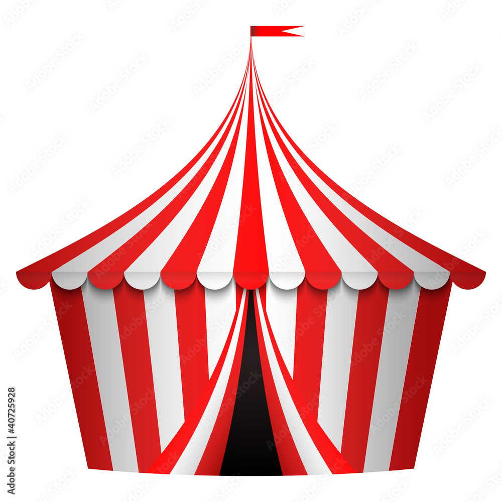 Vector illustration of circus tent - obrazy, fototapety, plakaty 
