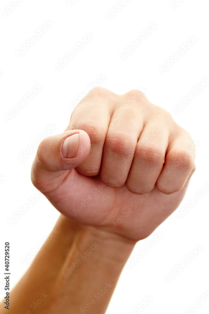 Showing fist